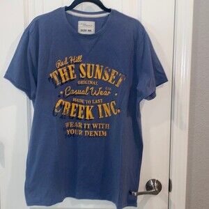 Jean pascale men’s blue sunset denim logo shirt XXL quality europe